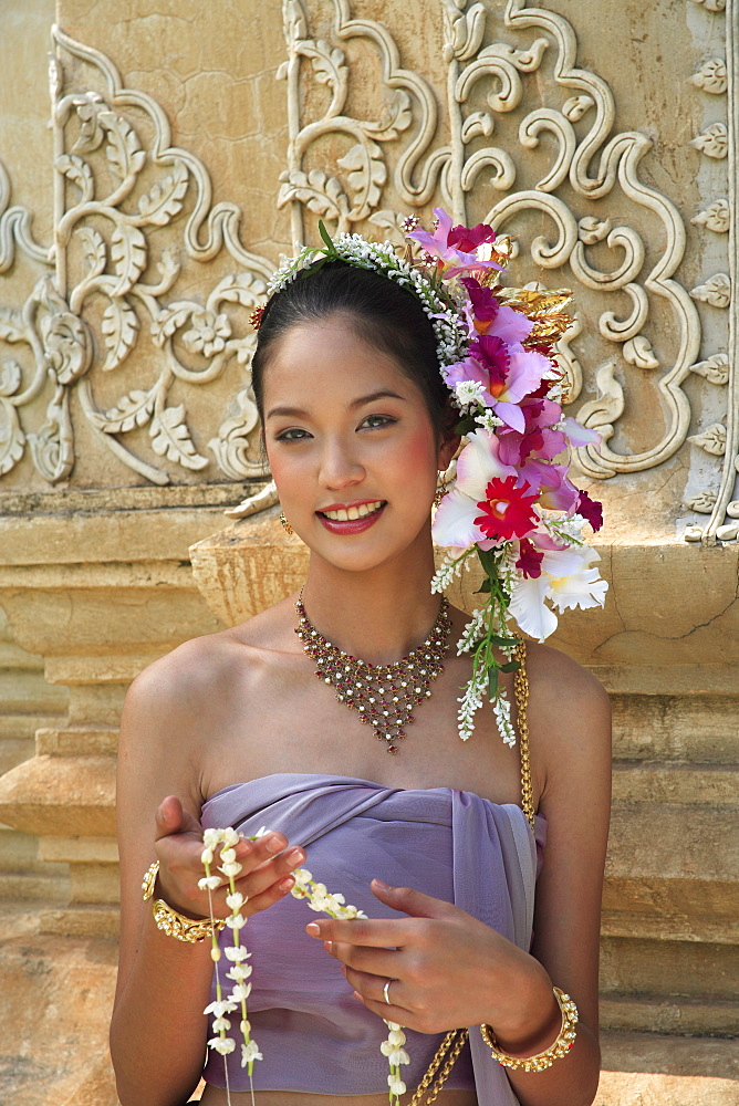 Thai girl in costume at a festival in Chiang Mai, Thailand, Southeast Asia, Asia