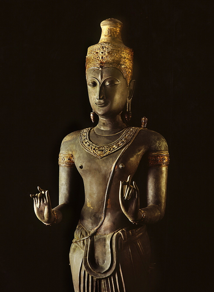 A 14th century bronze image of Shiva, part of a group of Hindu statues preserved at the Brahman Temple in Bangkok, now in National Museum, Bangkok, Thailand, Southeast Asia, Asia
