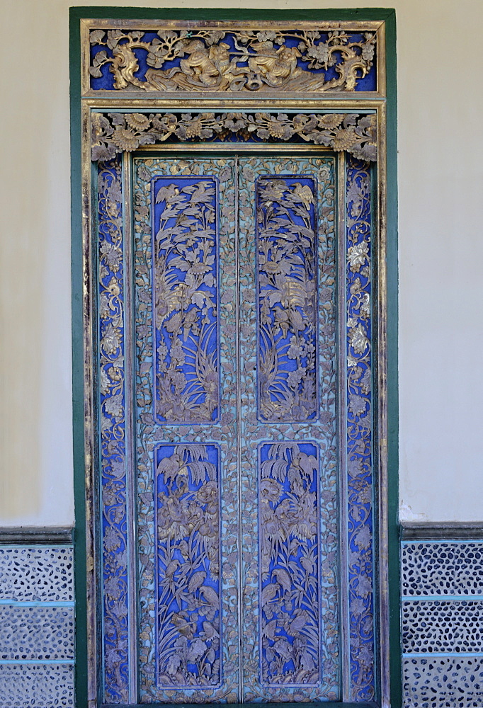 A door of Karangasem Palace in Amlapura, Bali, Indonesia, Southeast Asia, Asia