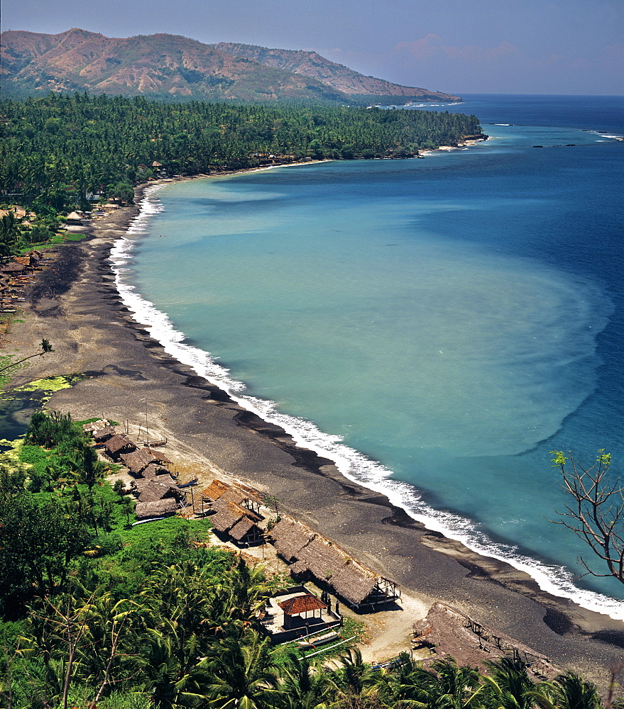 View of the coast of Bali near Candi Dasa, Bali, Indonesia, Southeast Asia, Asia 