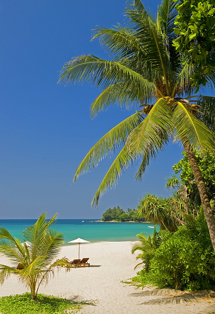 The beach at The Surin Hotel, Phuket, Thailand, Southeast Asia, Asia