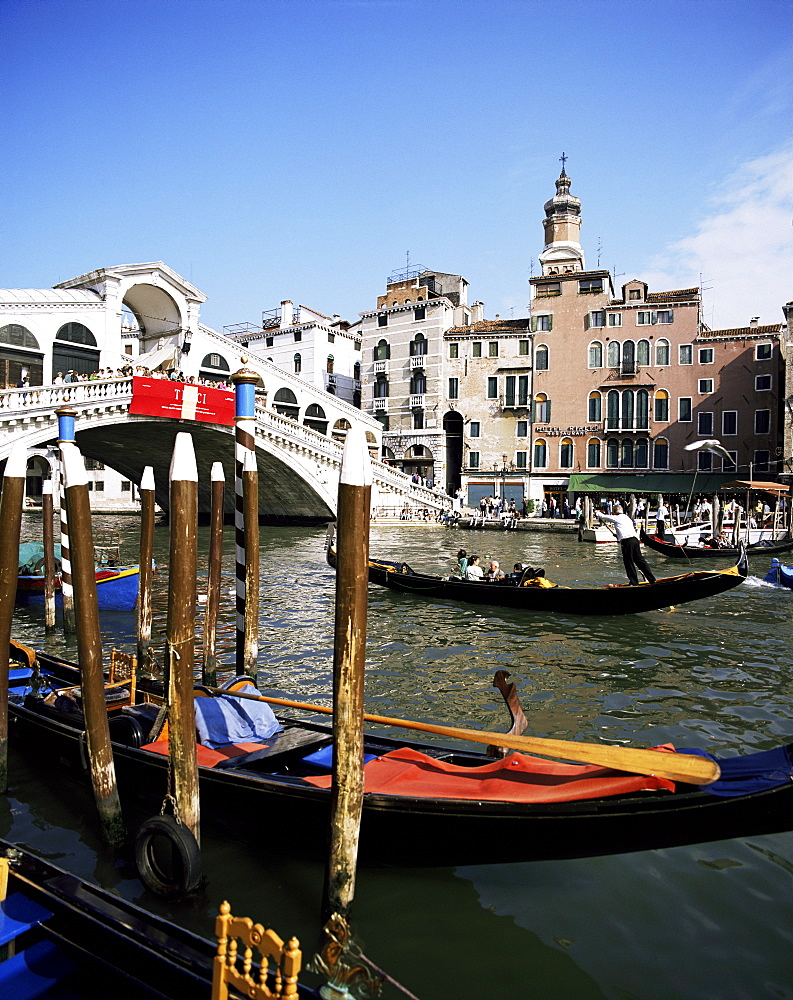 Grand Canal and the Rialto Bridge, UNESCO World Heritage Site, Venice, Veneto, Italy, Europe