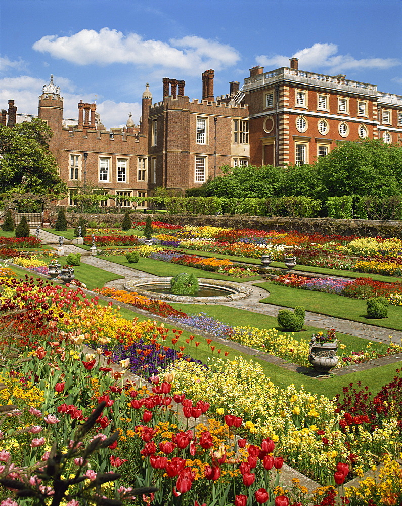 Pond Garden in the Palace Gardens, Hampton Court, London, England, United Kingdom, Europe