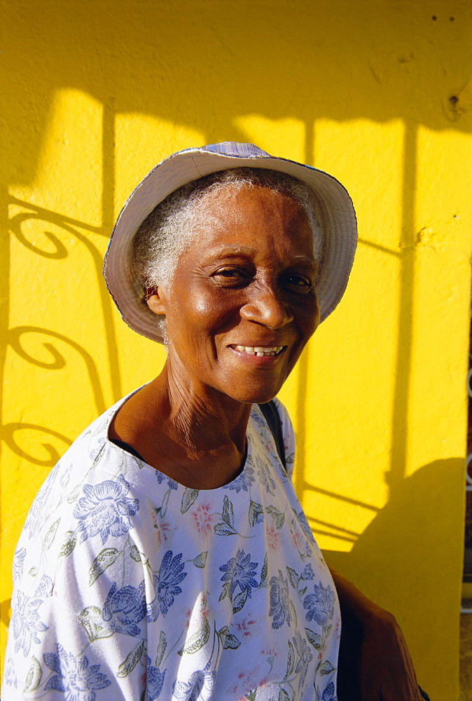 Portrait of a local woman, St. George's, Grenada, Windward Islands, West Indies, Caribbean, Central America