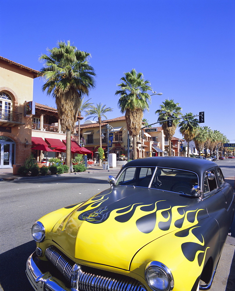 1950s car on Main Street, Palm Springs, California, USA, North America