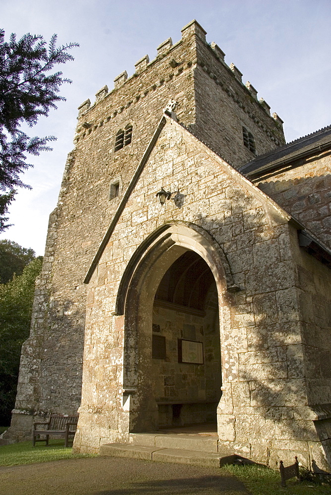 Church of St. Brynach, 6th century foundation, with Norman tower, mainly constructed between 1425 and 1525, late perpendicular, Nevern, Pembrokeshire, Wales, United Kingdom, Europe