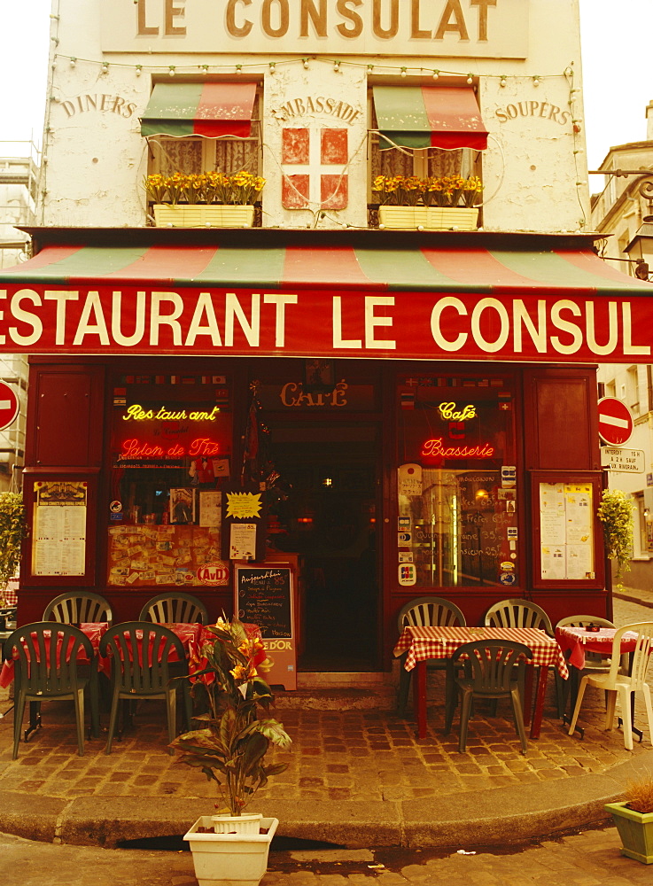 Cafe restaurant, Montmartre, Paris, France, Europe