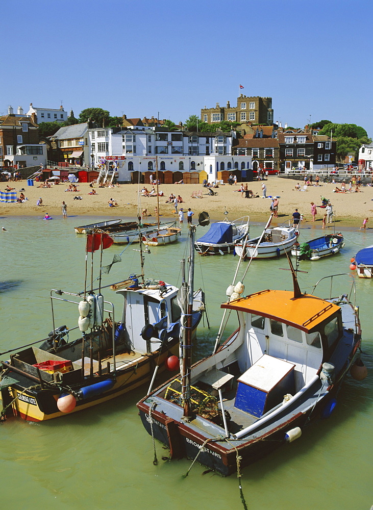 Beach and harbour, Broadstairs, Kent, England, UK, Europe