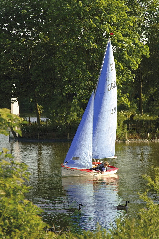 Sailing school, Arrow Valley Lake Country Park, Redditch, Worcestershire, Midlands, England, United Kingdom, Europe