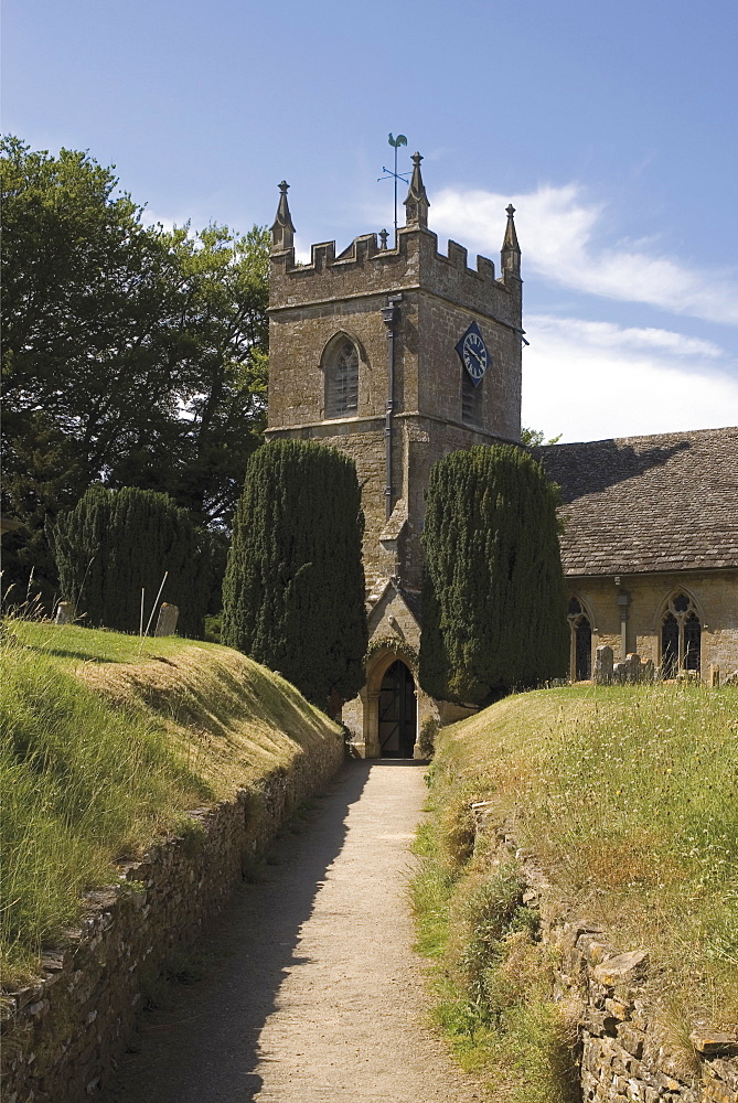 Parish church, Upper Slaughter, The Cotswolds, Gloucestershire, England, United Kingdom, Europe