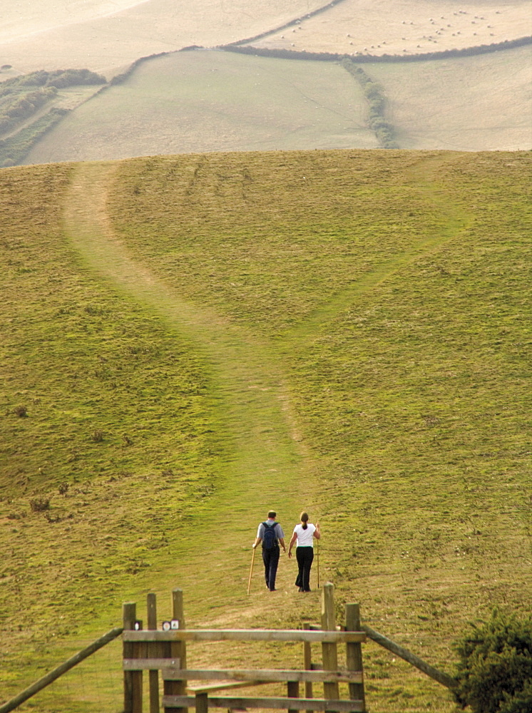 Dorset Coast Path to Thornecombe Beacon, Eype Mouth, Jurassic Coast, UNESCO World Heritage Site, Bridport, Dorset, England, United Kingdom, Europe