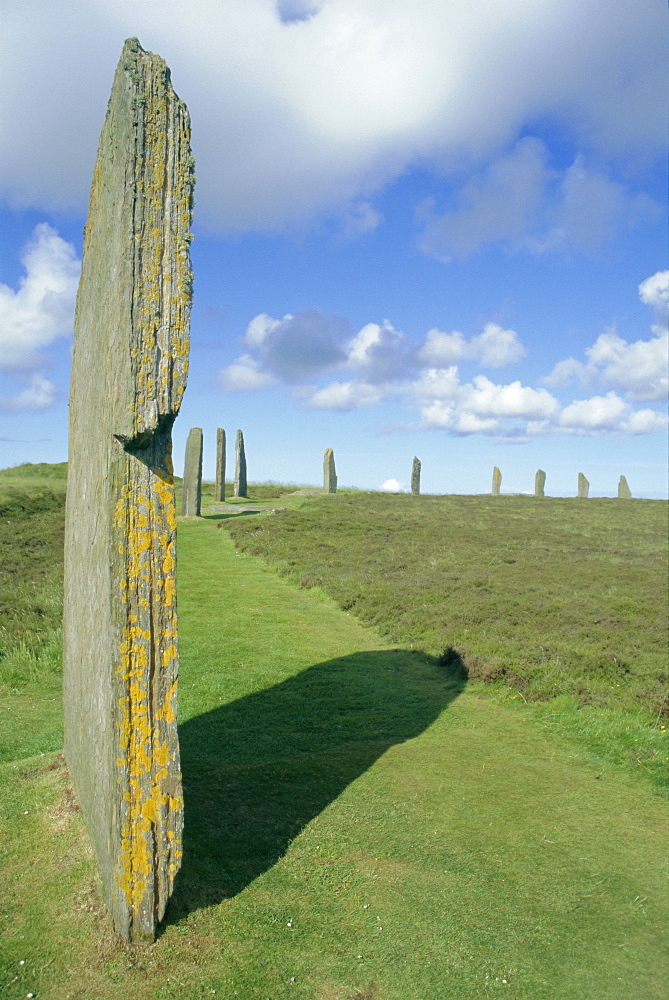 Neolithic standing stones, The Ring of Brodgar, Orkney Isles, Scotland, UK, Europe