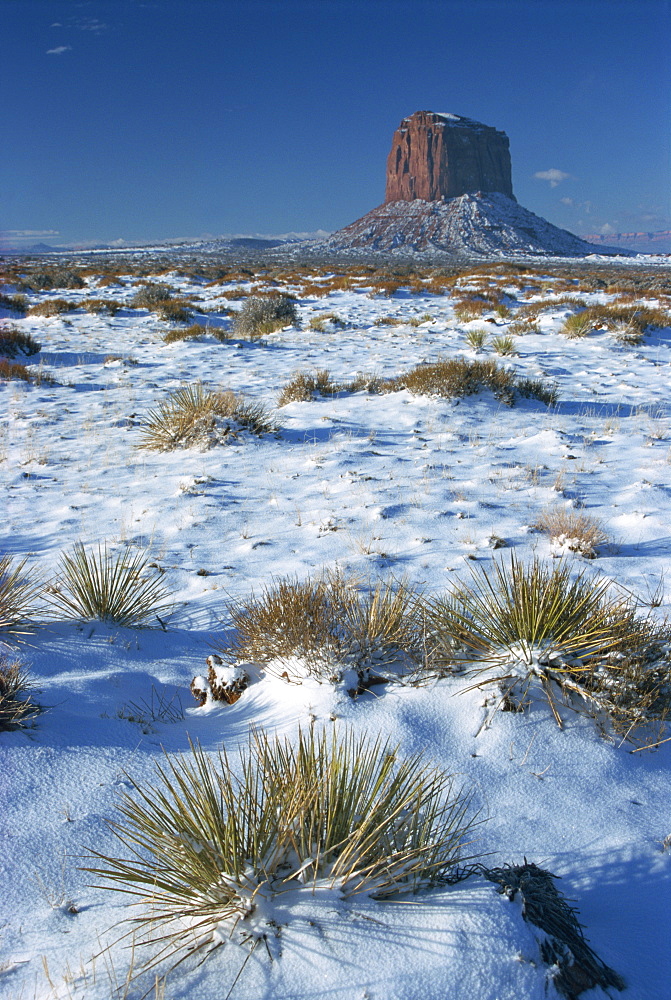 Monument Valley in winter, Mitchell Butte, Arizona, United States of America, North America