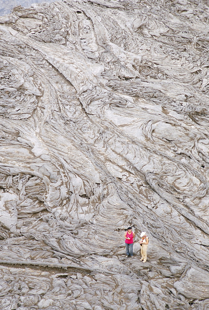 Recent pahoehoe basalt lavas, Erte Ale volcano, Danakil Depression, Ethiopia, Africa