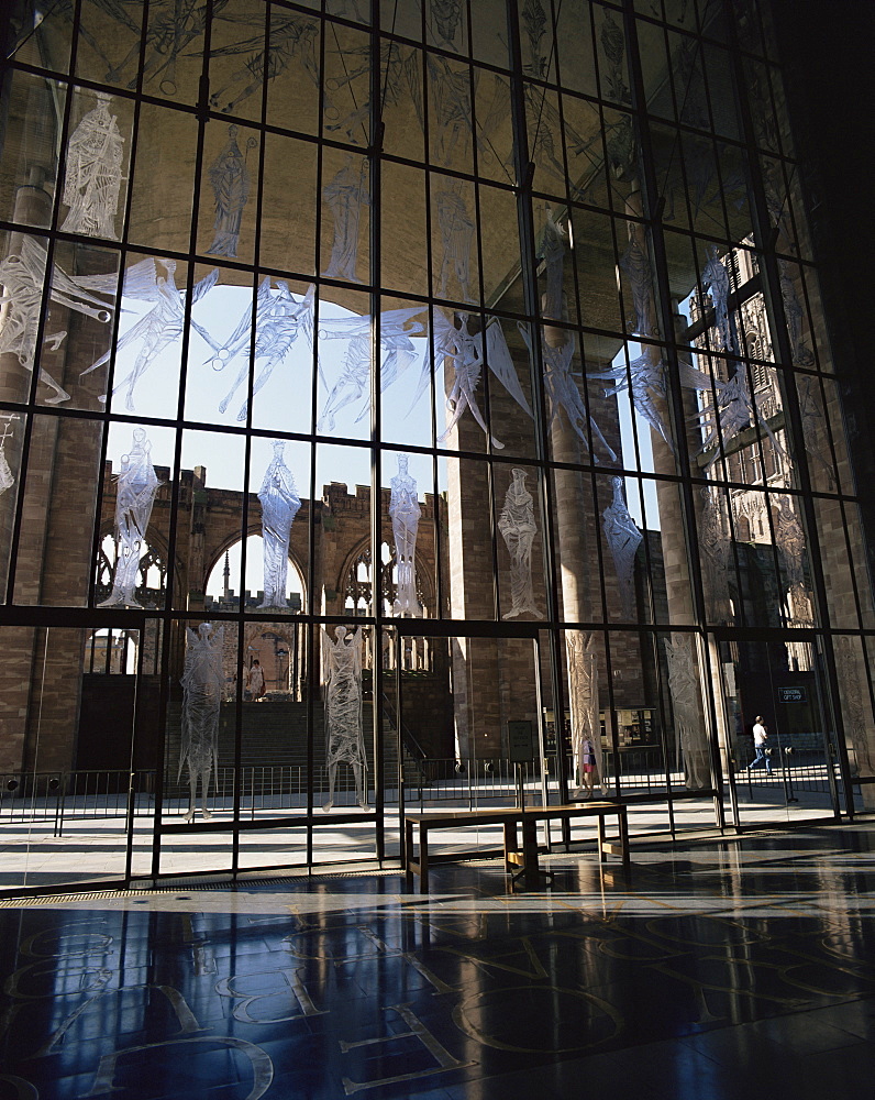 West window, Coventry Cathedral, Coventry, Warwickshire, England, United Kingdom, Europe