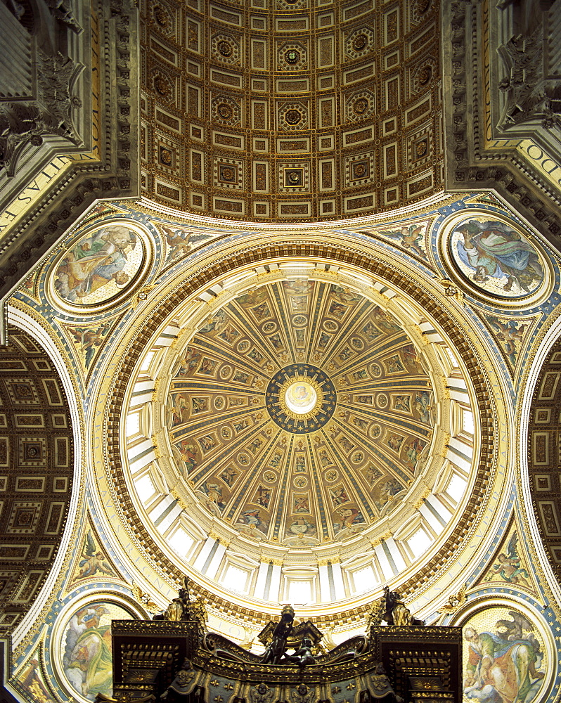 Interior of the dome, St. Peter's basilica, Vatican, Rome, Lazio, Italy, Europe