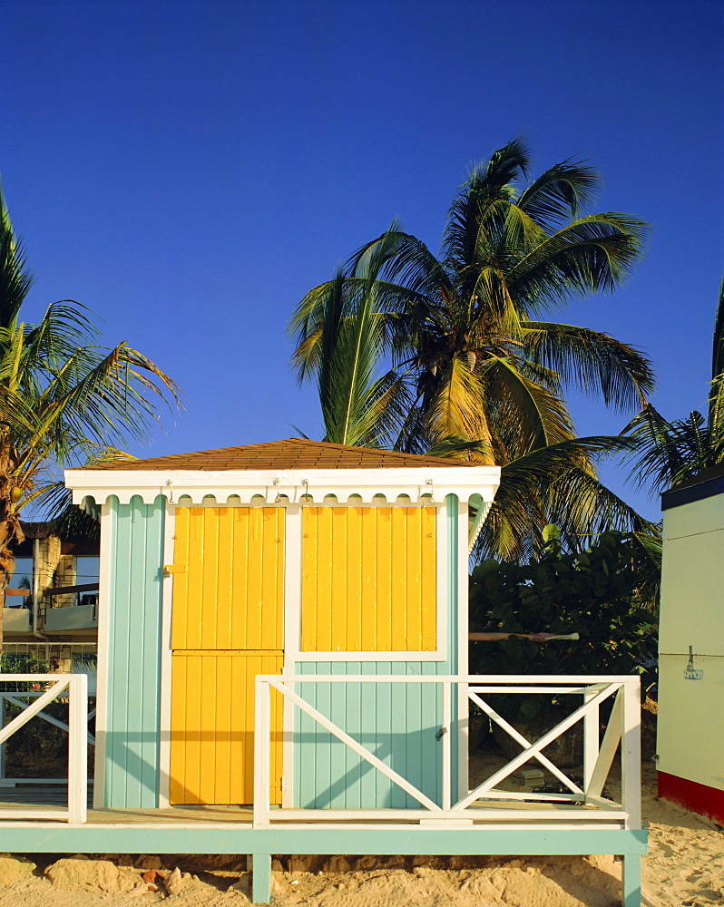 Beach hut, Dickenson Bay, Antigua, Caribbean, West Indies