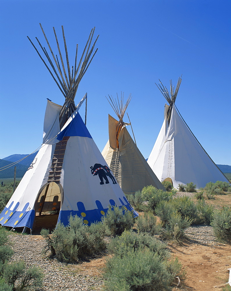 Indian tepees, New Mexico, United States of America, North America