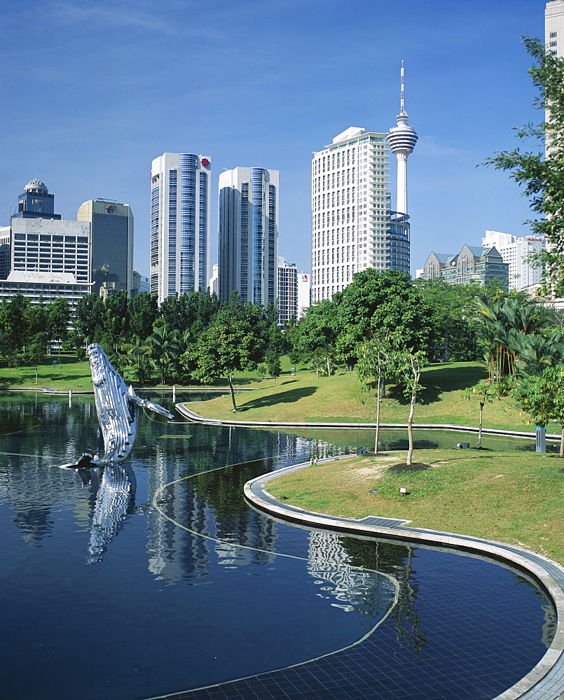 The city from KLCC Park, Kuala Lumpur, Malaysia, Southeast Asia, Asia