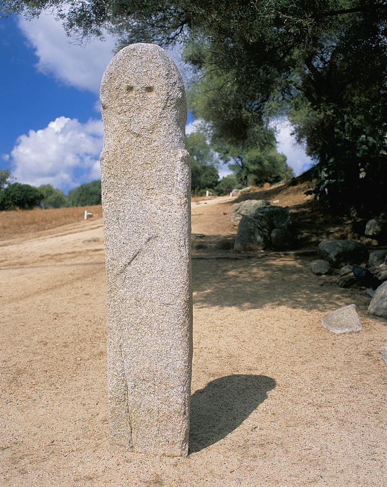 Neolithic statue, Filitosa, island of Corsica, France, Europe