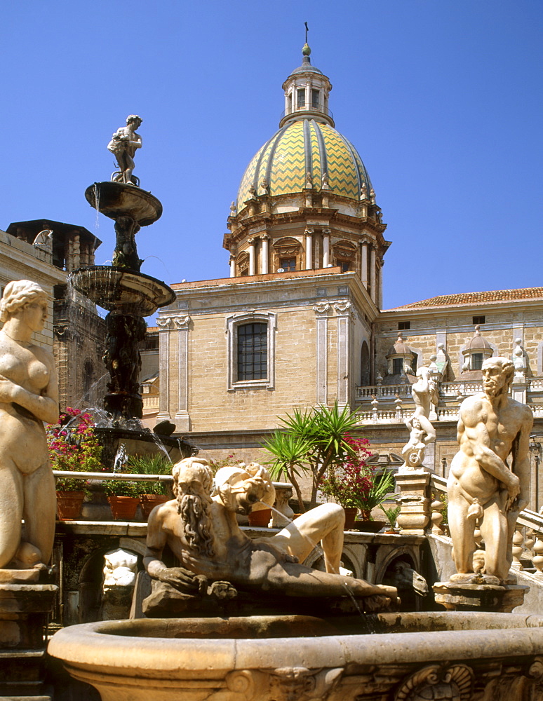 Piazza Pretoria, Palermo, Sicily, Italy, Europe