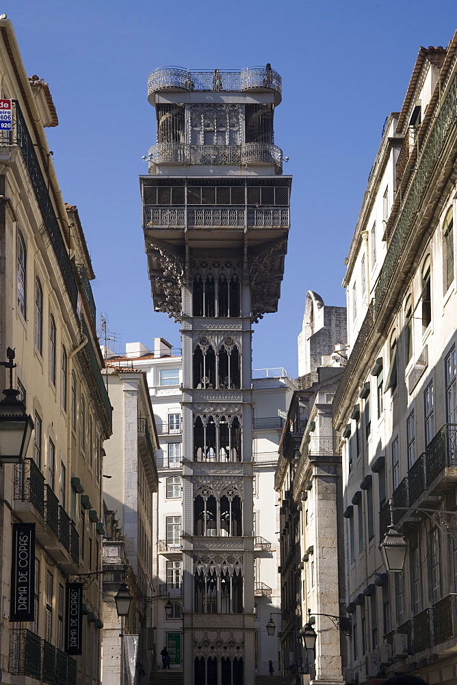 Santa Justa Elevador, Lisbon, Portugal, Europe