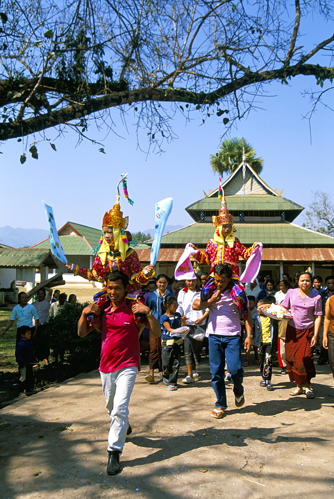 Novice monk ceremony, Wat Xieng Jai, Maung Sing, Laos, Indochina, Southeast Asia, Asia