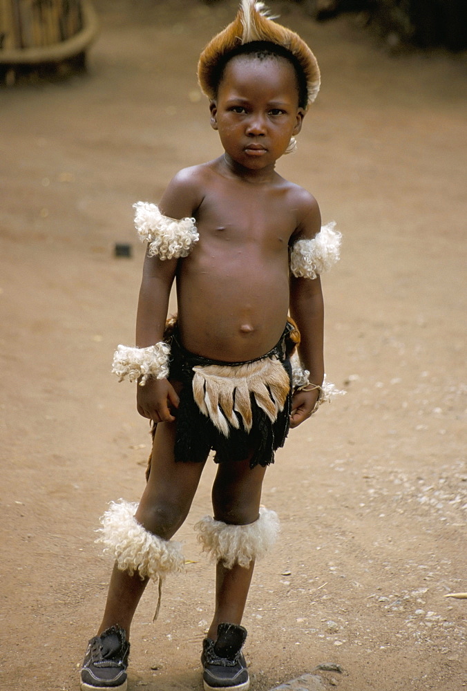 Zulu boy, Zulu village, Zululand, South Africa, Africa