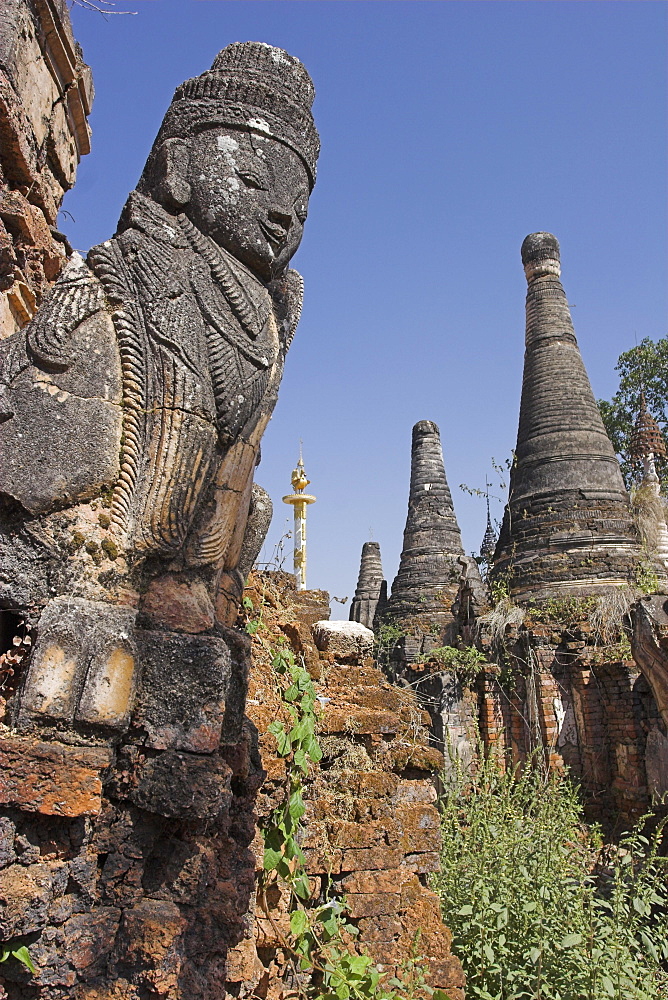 Kakku Buddhist Ruins, said to contain over two thousand brick and laterite stupas, legend holds that the first stupas were erected in the 12th century by Alaungsithu, King of Bagan (Pagan), Shan State, Myanmar (Burma), Asia