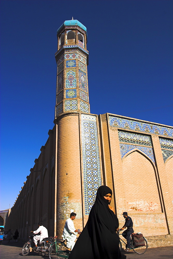 Street scene outside the Friday Mosque (Masjet-eJam), Herat, Herat Province, Afghanistan, Asia