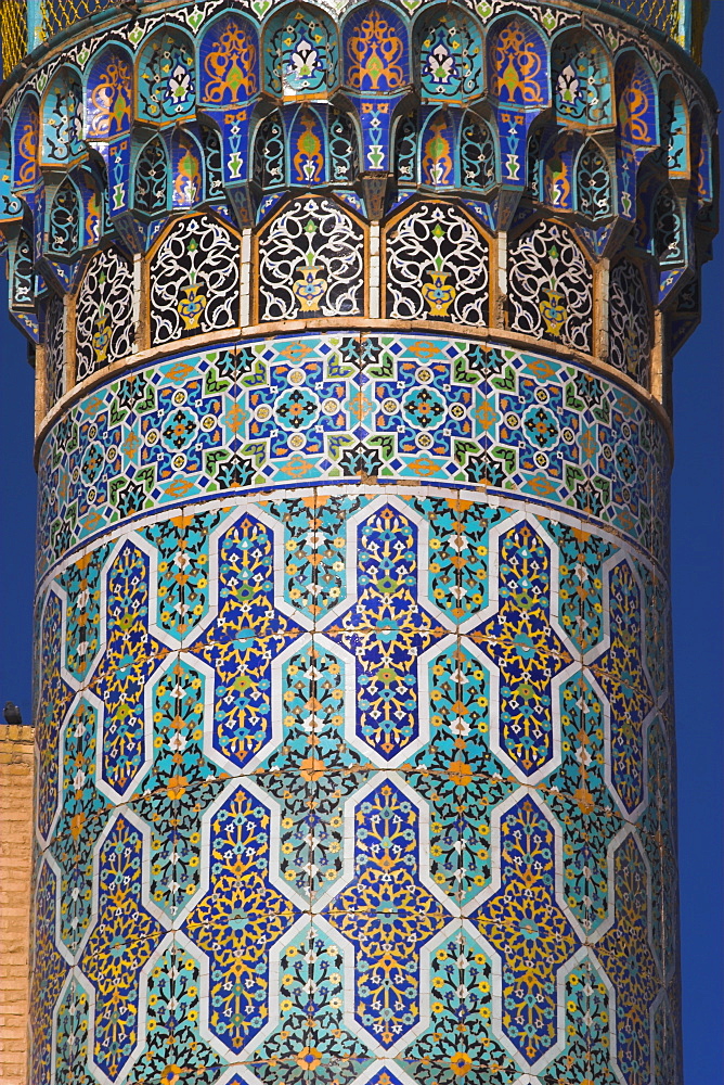 Detail of the minaret of the Friday Mosque (Masjet-e Jam), Herat, Afghanistan, Asia