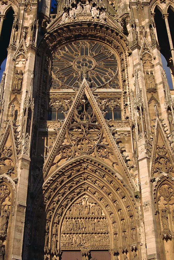 Close-up of the cathedral at Rouen, Haute Normandie, France, Europe