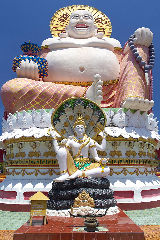 Giant Buddha image at Wat Plai Laem on the North East coast of Koh Samui, Thailand, Southeast Asia, Asia