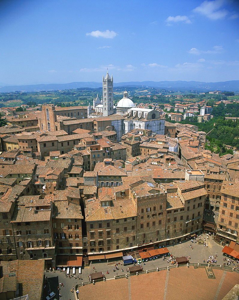 Houses and churches on the skyline of the town of Siena, UNESCO World Heritage Site, Tuscany, Italy, Europe