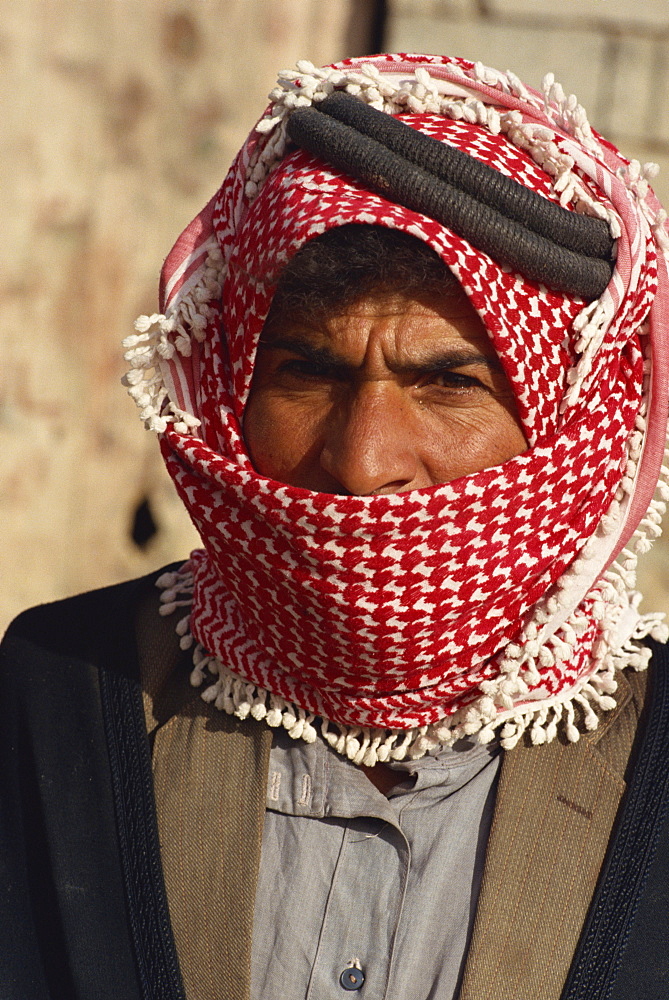 Portrait of Bedouin man, Syria, Middle East