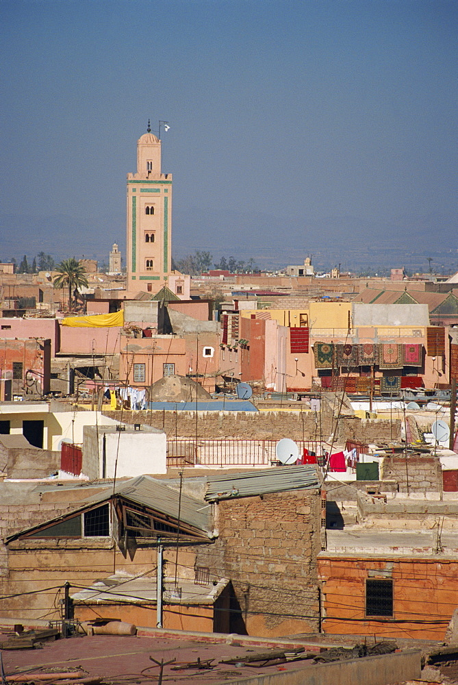 View over rooftops of Marrakesh, Morocco, North Africa, Africa