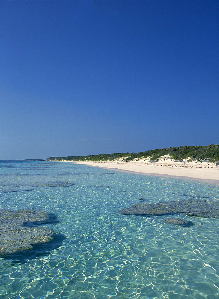 Empty beach on one of the Exuma Islands in the Bahamas, West Indies, Caribbean, Central America