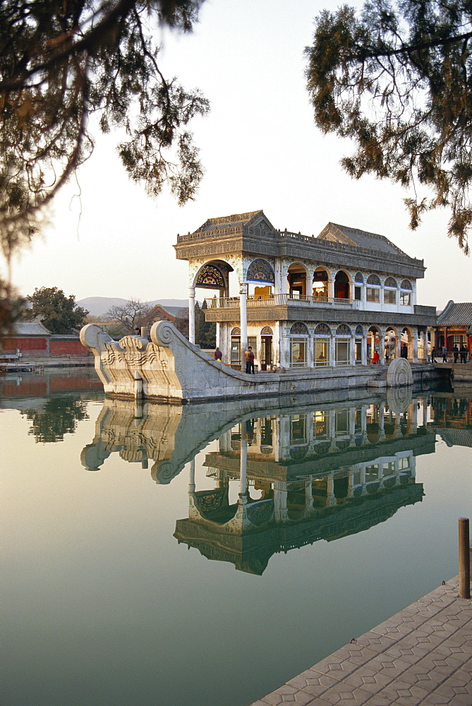 The Marble Boat on the lake at the Summer Palace, China 