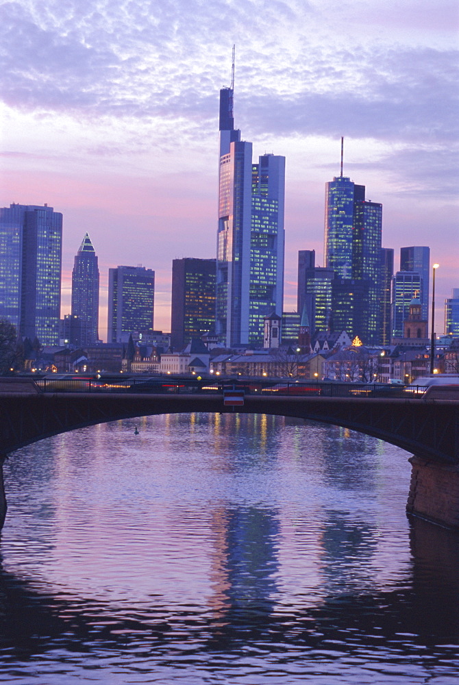 Frankfurt-am-Main skyline, Hessen, Germany, Europe