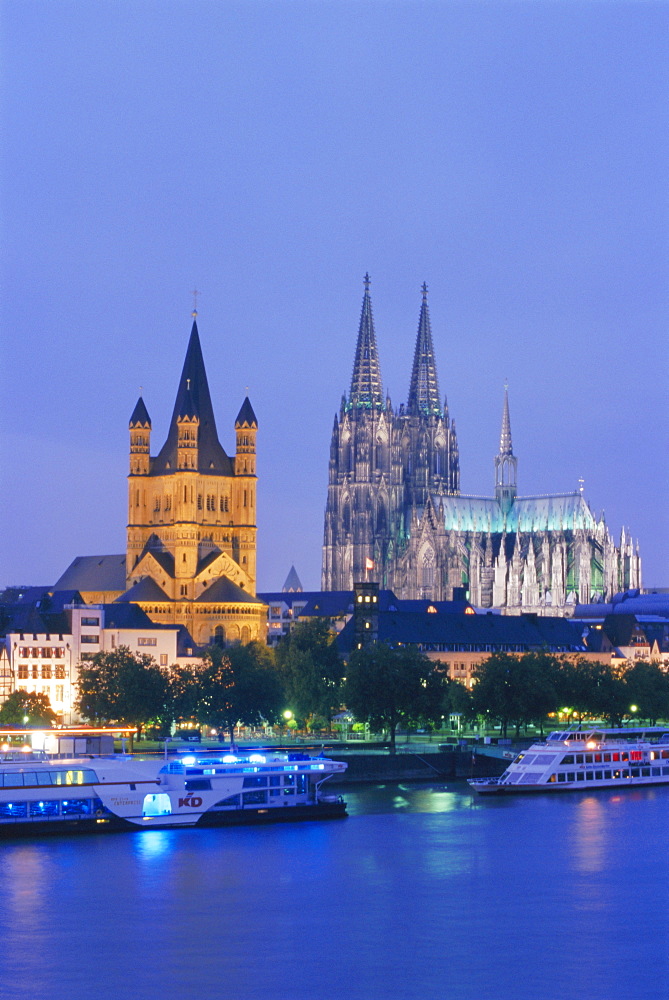 Dom and Gros St. Martin Church, Cologne, Germany, Europe