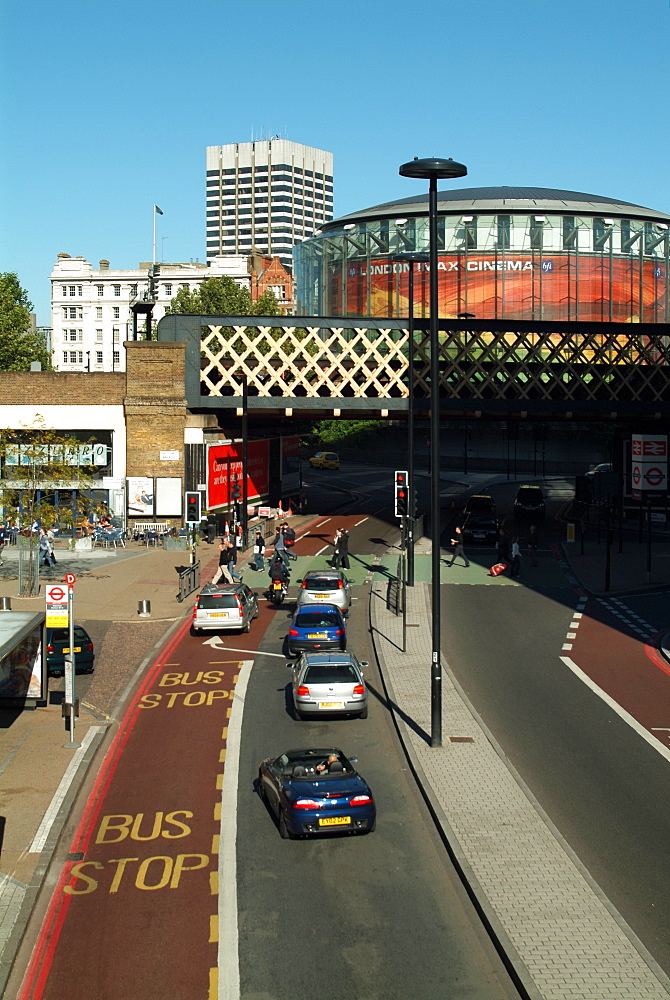 UK, London, Waterloo, Imax cinema with road in foreground