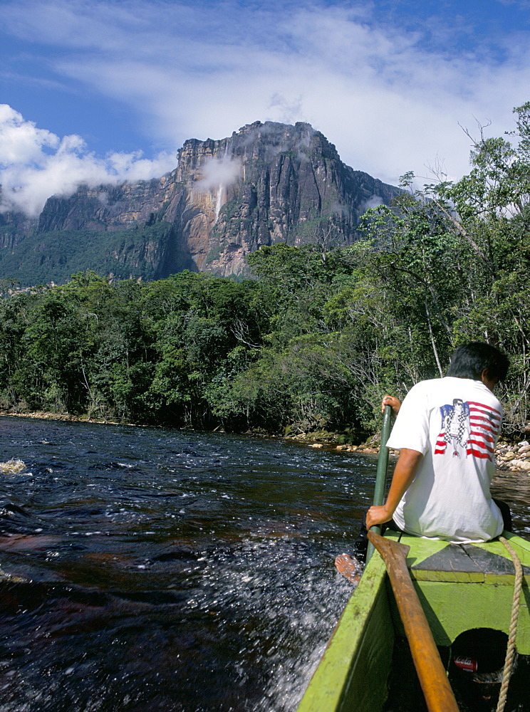 Angel Falls from Rio Churun, Canaima National Park, UNESCO World Heritage Site, Venezuela, South America