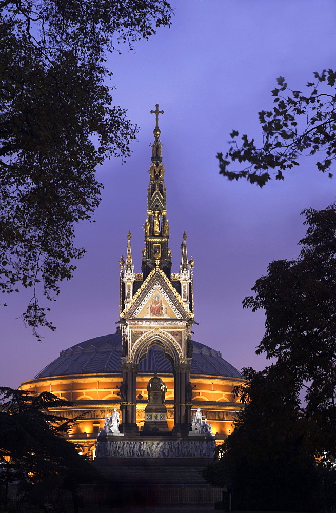 Albert Memorial and the Royal Albert Hall, London, England, United Kingdom, Europe