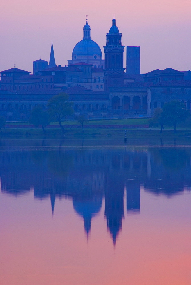 Mantua at dusk, Lombardy, Italy, Europe