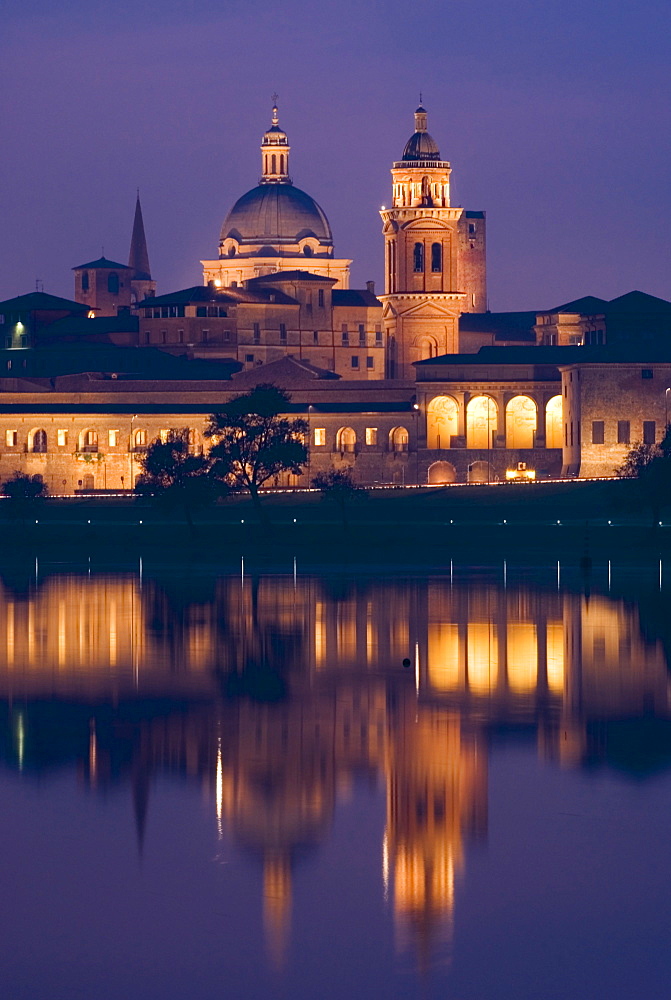 Mantua at dusk, Lombardy, Italy, Europe