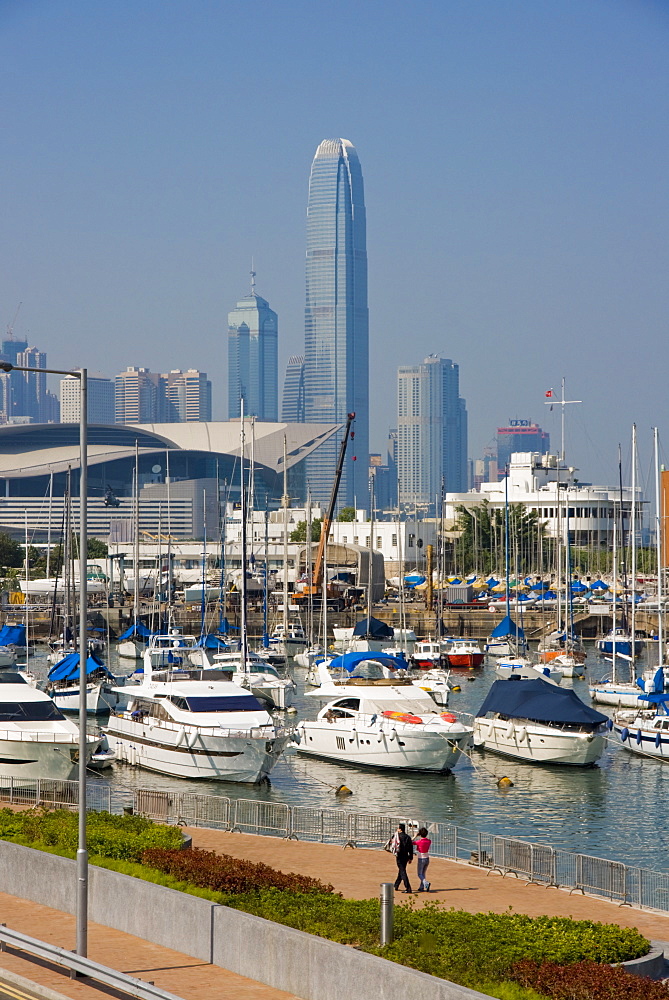 Causeway Bay waterfront and IFC Tower in 2007, Hong Kong Island, Hong Kong, China, Asia