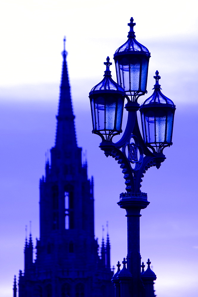 Street light, Westminster Bridge, London, England, United Kingdom, Europe