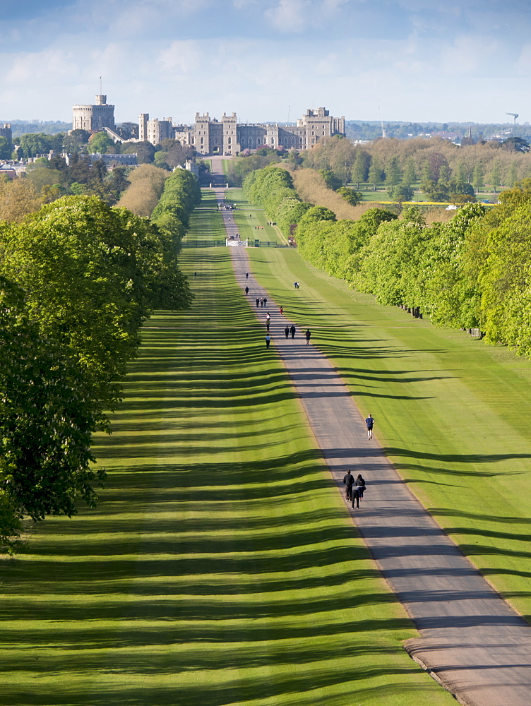 Windsor Castle from Long Walk, Windsor, Berkshire, England, United Kingdom, Europe