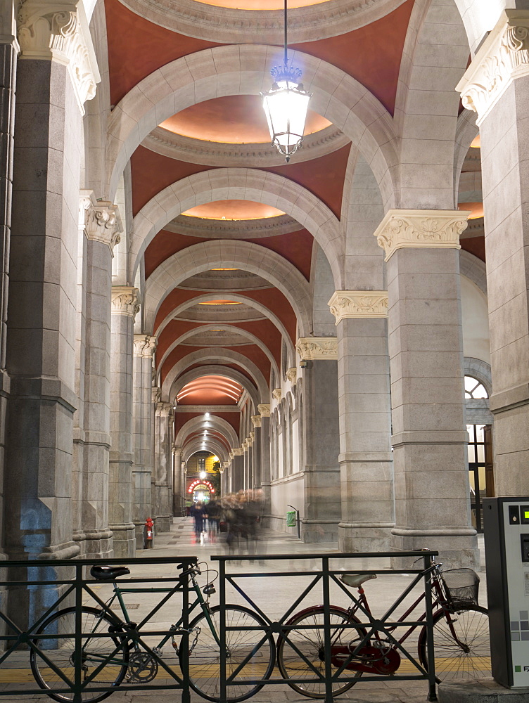 Porta Nuova Station arcade, Turin, Piedmont, Italy, Europe