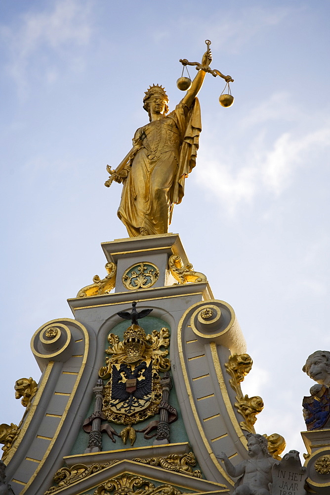 Detail of Mansion of the Liberty of Bruges (Paleis van het Brugse Vrije), Bruges, Belgium, Europe